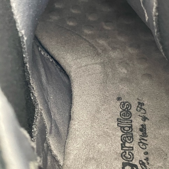 Walking Cradles Osmond Bootie Black Suede Embossed Snakeskin Accent Comfort Shoe - Picture 9 of 9